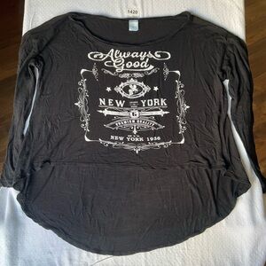 Cloudless Women’s Long Sleeve Tank Top Size S, Black, Always Good New York 1936